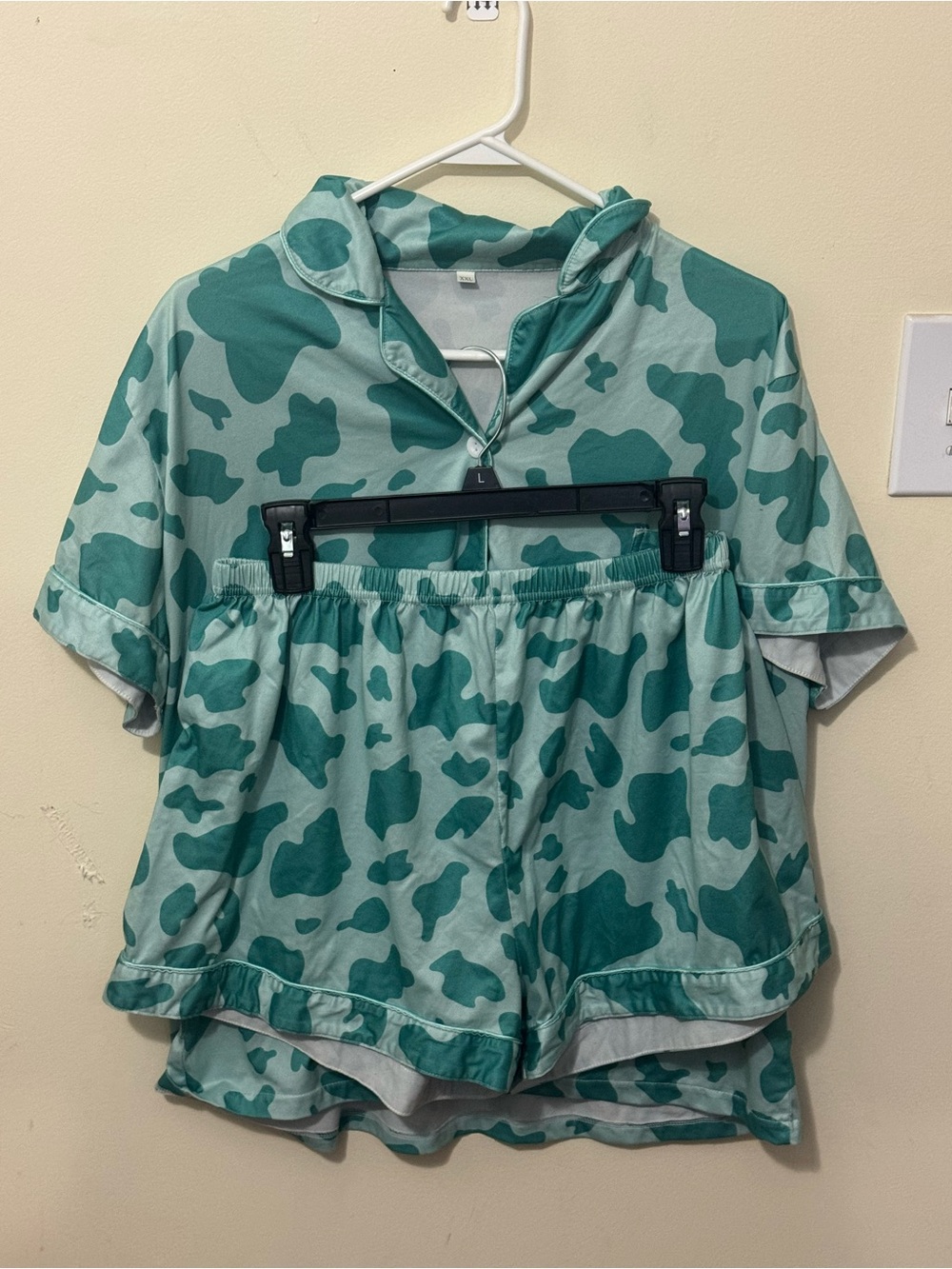 Amazon Women's Two-Piece Teal Camouflage Pajama Set